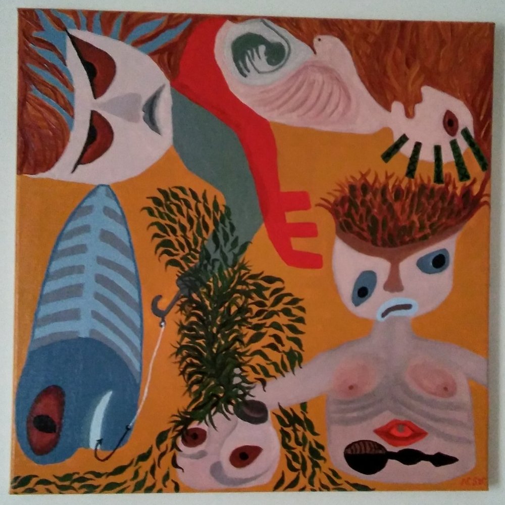 Commotions of Chaos Life. Original Oil Painting